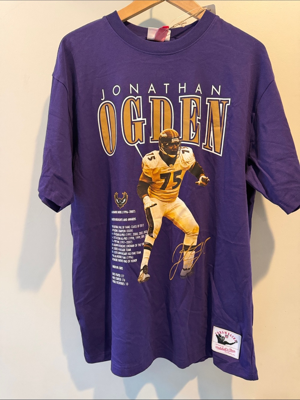 Mitchell & Ness Modern Legends Baltimore Ravens Jonathan Ogden #75 Throwback Tee